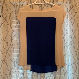 Sheer color block top L